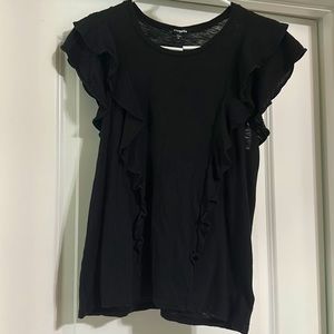 Women’s Black Ruffle Express T-shirt - Size S